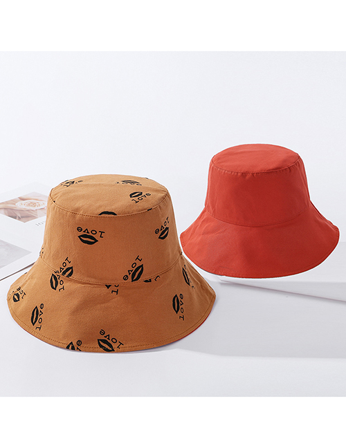 Fashion Orange Letters Printed Double-sided Wear A Hat