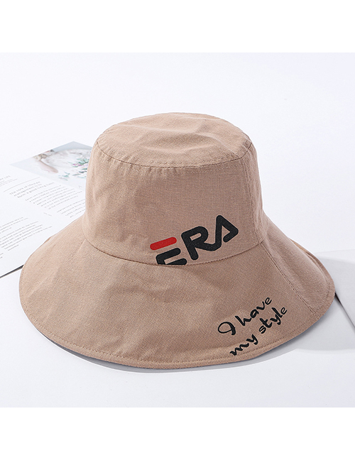 Fashion Khaki Letters Printed Double-sided Wear A Hat
