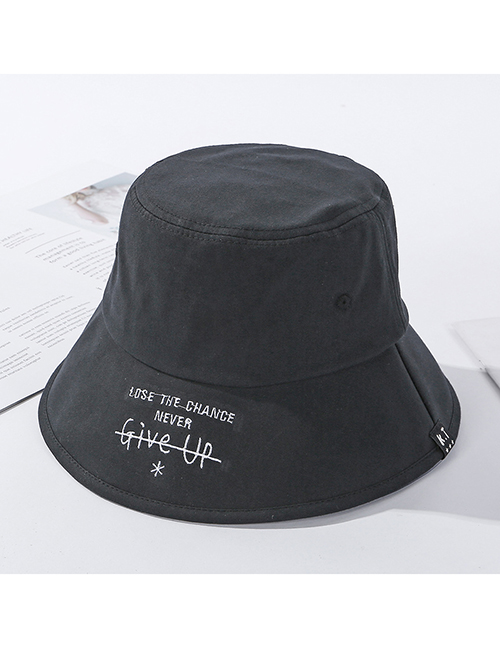 Fashion Black Foldable Hat Embroidered Letters