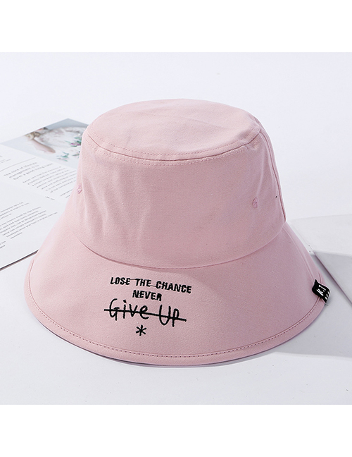 Fashion Pink Foldable Hat Embroidered Letters