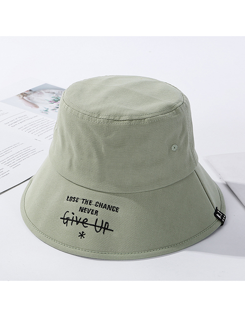 Fashion Aqua Green Foldable Hat Embroidered Letters