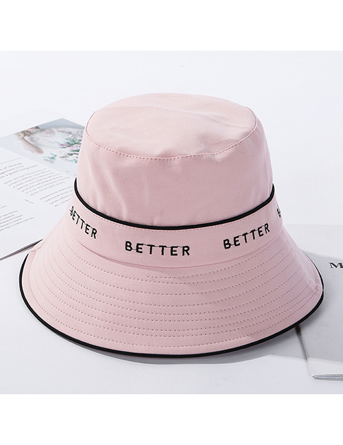 Fashion Pink Hemming Letter Embroidery Hat