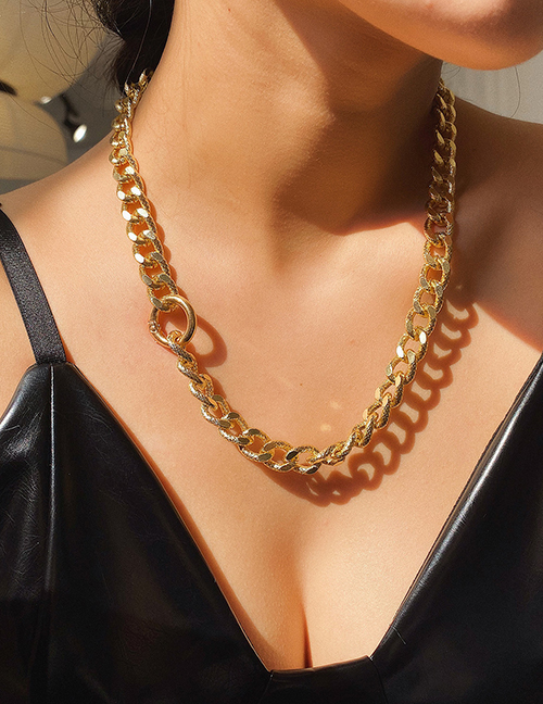 Fashion Golden Alloy Temi Chain Necklace