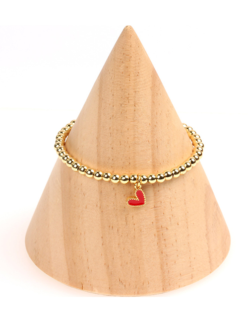 Fashion Red Dripping Love Brass Gold Plated Ball Bead Bracelet