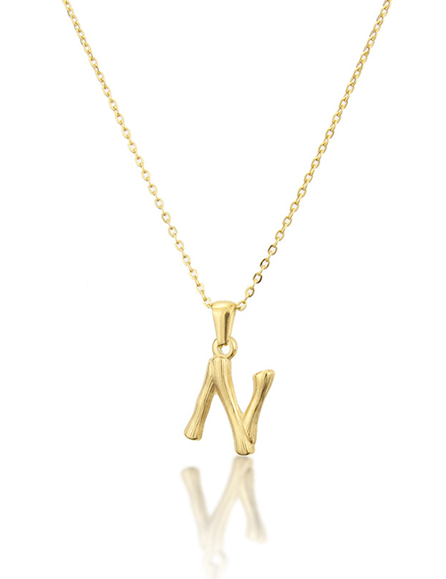Fashion N Gold Antique Knotted Letter Stainless Steel Necklace