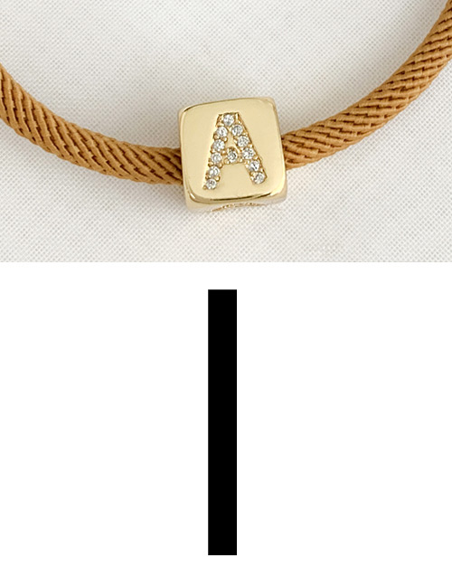 Fashion I Ginger Cubic Zirconia Alphabet Woven Rope Bracelet