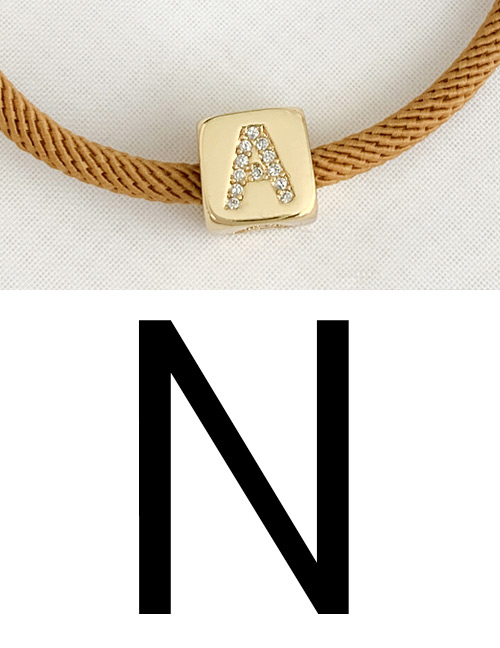 Fashion N Ginger Cubic Zirconia Alphabet Woven Rope Bracelet