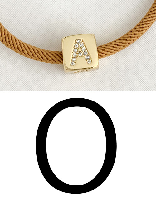 Fashion O Ginger Cubic Zirconia Alphabet Woven Rope Bracelet