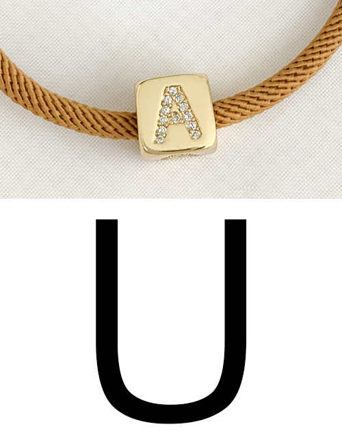 Fashion U Ginger Cubic Zirconia Alphabet Woven Rope Bracelet