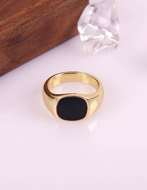 Fashion Black Alloy Drip Ring