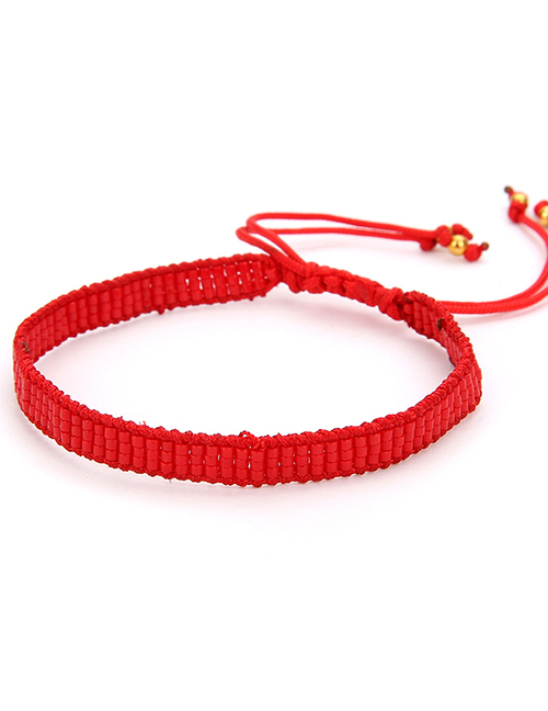 Fashion Red Hand-woven Rice Beads Bracelet
