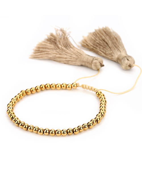 Fashion Golden Hand-woven Ball-tassel Bracelet