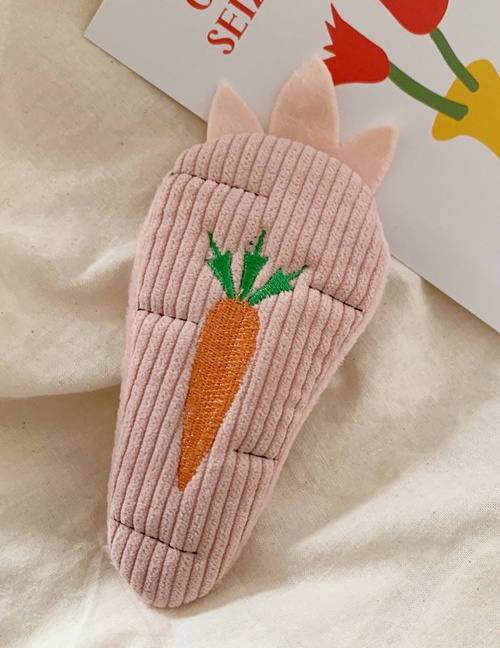 Fashion Pink Carrot Contrast Striped Oval Hair Clip