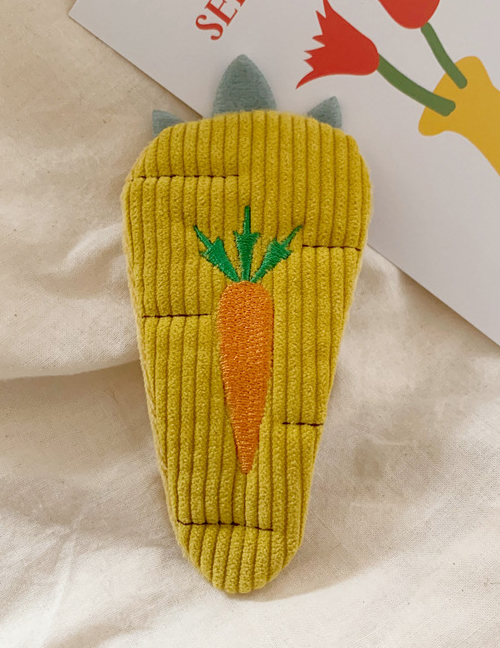 Fashion Yellow Carrot Contrast Striped Oval Hair Clip