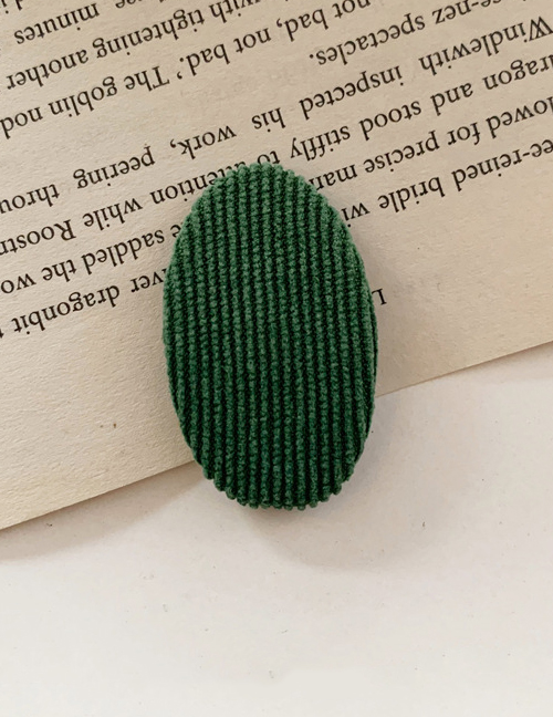 Fashion Dark Green Striped Oval Edge Clip