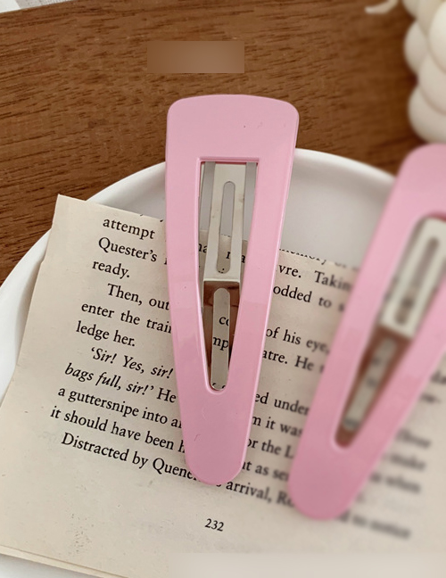 Fashion Triangle-pink Alloy Resin Geometric Triangle Hollow Hairpin