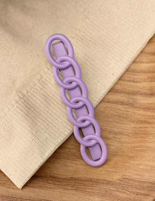 Fashion Purple Hollow Chain Solid Color Hair Clip