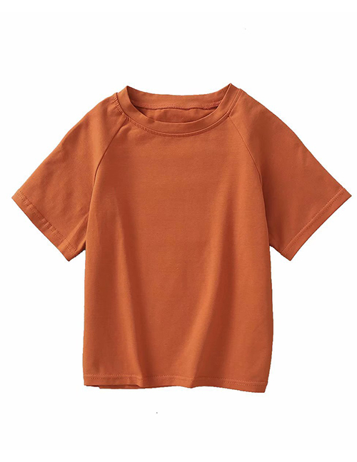 Fashion Orange Raglan Sleeve Crew Neck T-shirt