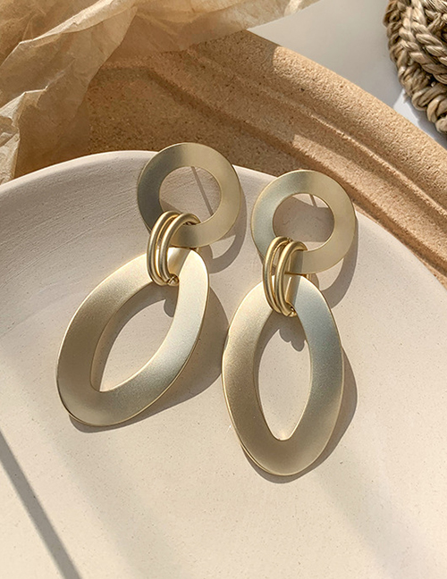 Fashion Oval Oval Gold  Silver Pin Geometric Metal Irregular Earrings