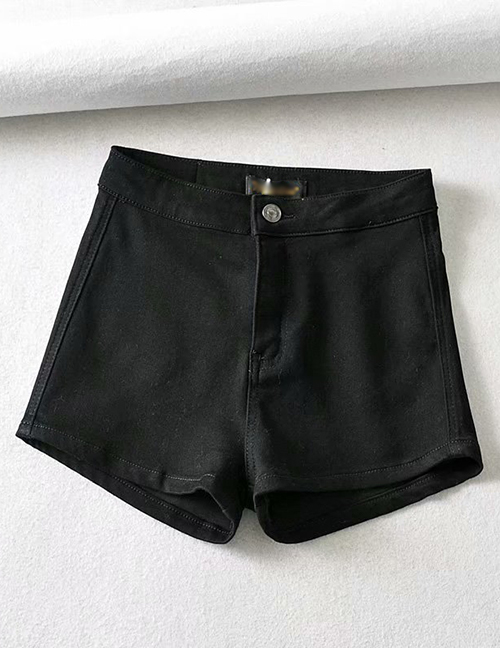 Fashion Black Washed Denim Shorts