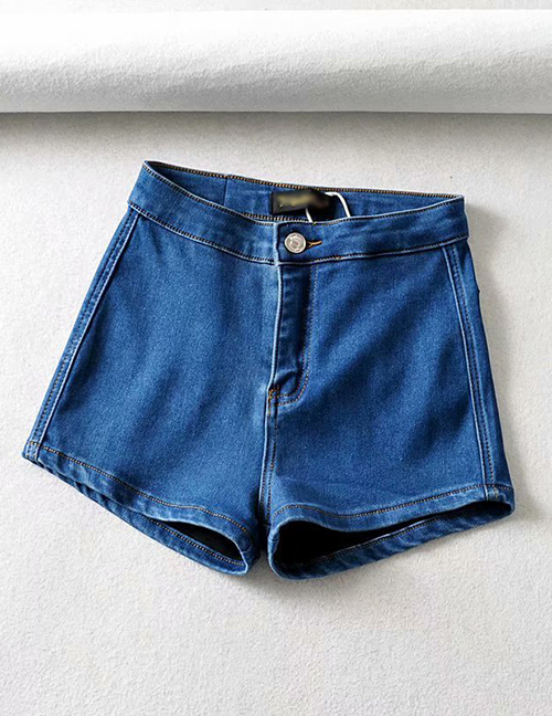Fashion Blue Washed Denim Shorts