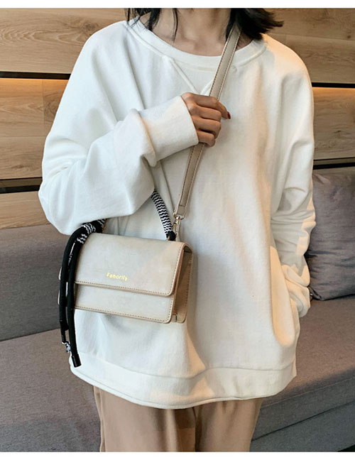 Fashion Off-white Wrap Bronzing Alphabet Shoulder Bag