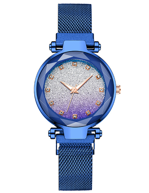 Fashion Blue Gradient Diamond Star Watch
