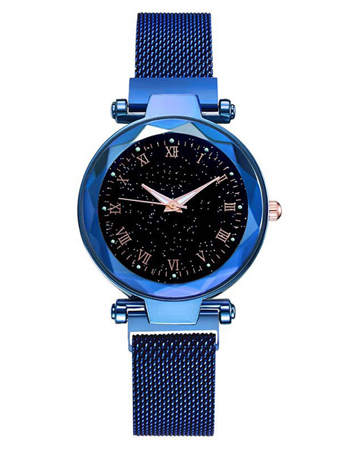 Fashion Blue Alloy Luminous Starry Sky Watch