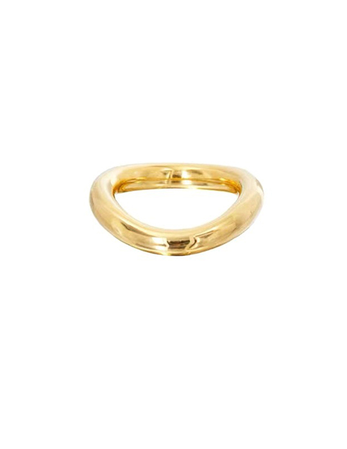 Fashion Golden Narrow Version Geometric Irregular Ring