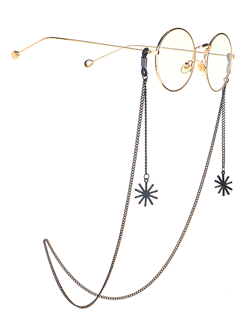 Fashion Black Halter Snowflake Chain Glasses Chain