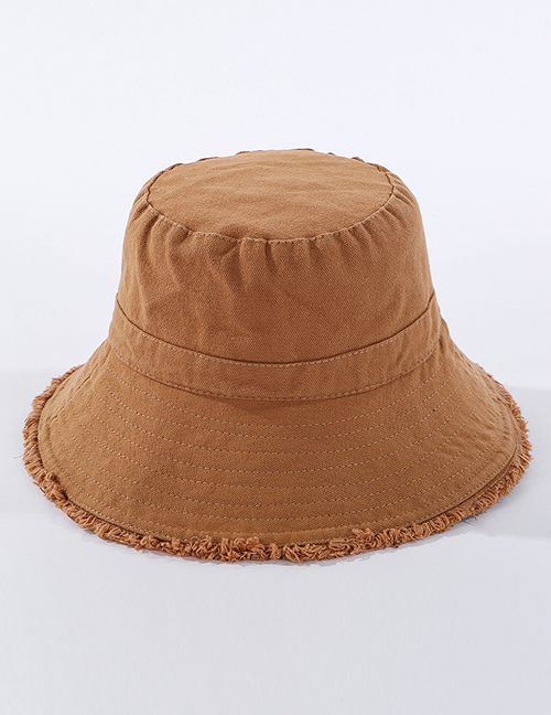 Fashion Caramel Frayed Denim Fisherman Hat