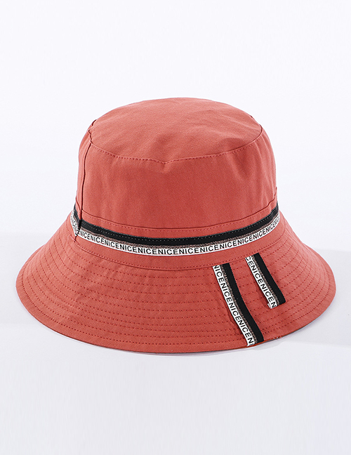 Fashion Orange Patch Letters Fisherman Hat