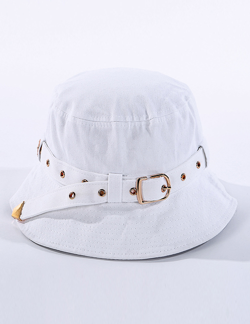 Fashion White Belt Stud Fisherman Hat