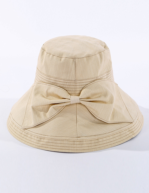 Fashion Beige Fisherman Hat With Big Eaves Running Bow
