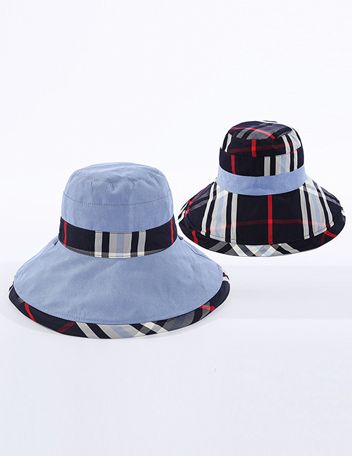 Fashion Blue Babag Color-blocking Fisherman Hat