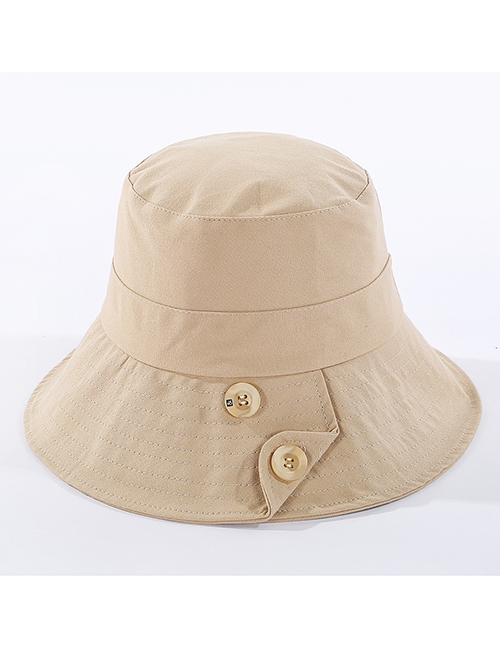 Fashion Khaki Cotton Button Car Line Shade Fisherman Hat