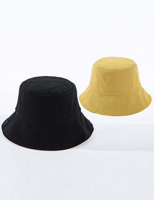 Fashion Black Smooth Cotton Fisherman Hat