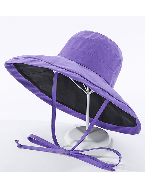Fashion Purple Fisherman Hat With Double Straps