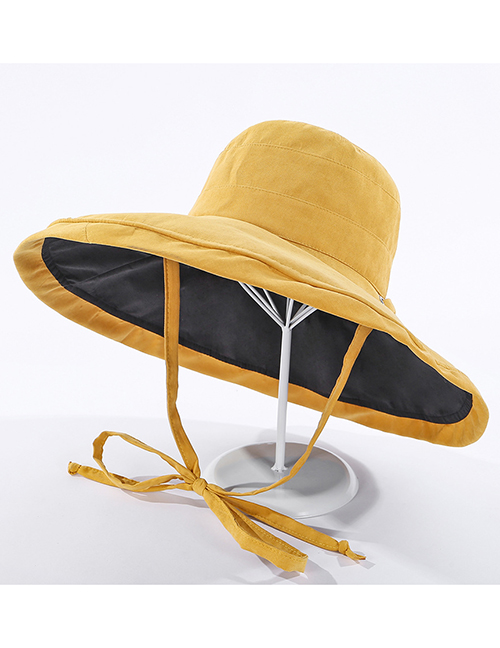 Fashion Yellow Fisherman Hat With Double Straps