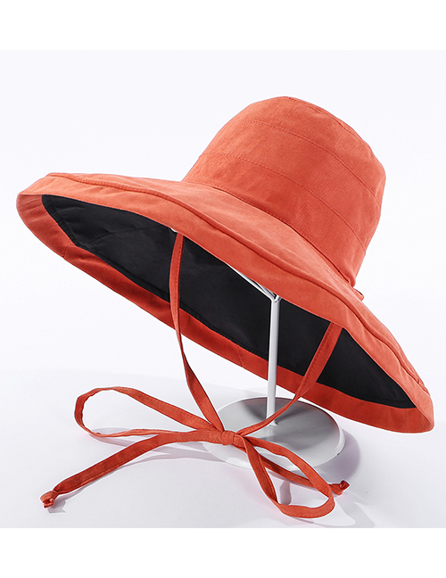 Fashion Orange Fisherman Hat With Double Straps