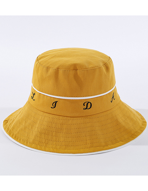 Fashion Yellow Lettering Fisherman Hat