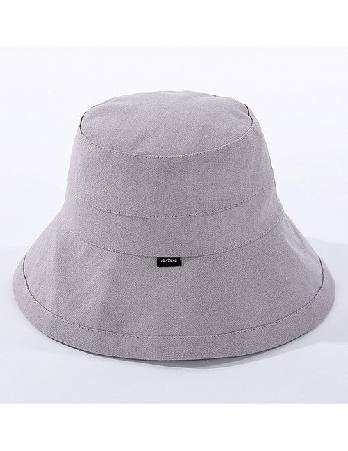 Fashion Gray Cloth Label Foldable Fisherman Hat