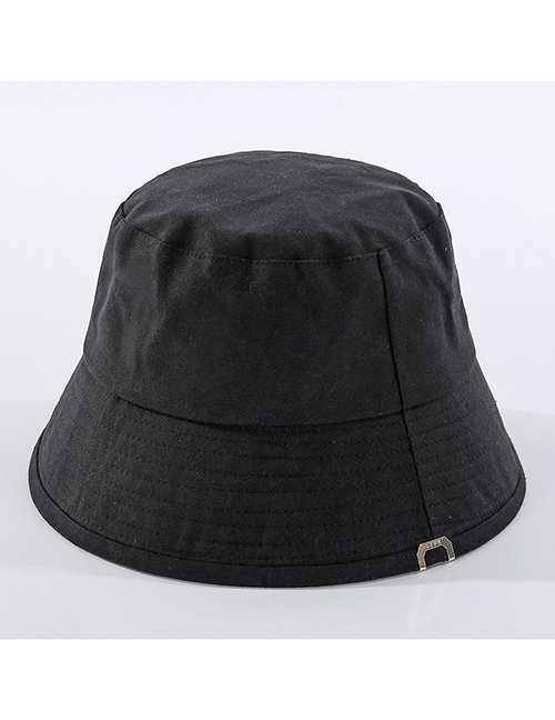 Fashion Black Fisherman Hat In Solid Color