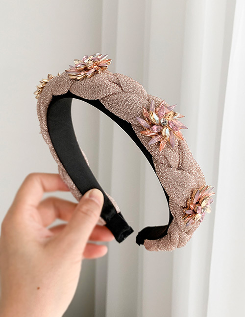 Fashion Color Fabric Alloy Diamond Flower Headband