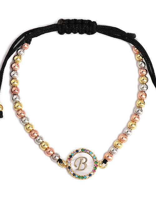 Fashion B Color Alphabet 18k Ball Woven Bracelet