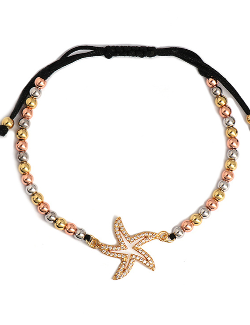 Fashion Starfish Eye Palm 18k Ball Woven Bracelet