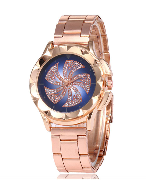 Fashion Blue Starry Windmill Diamond Watch
