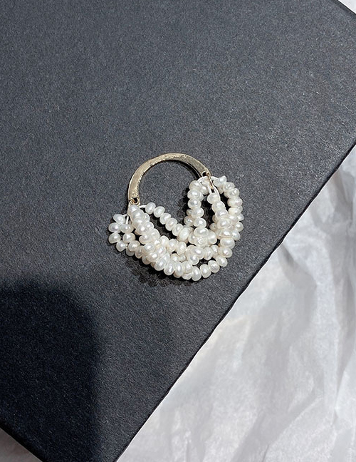 Fashion Multi-layer (cotton) White Freshwater Pearl Hand-woven Cotton Woven Multilayer Winding Ring