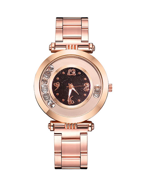 Fashion Black Quartz Watch With Diamonds And Glitter