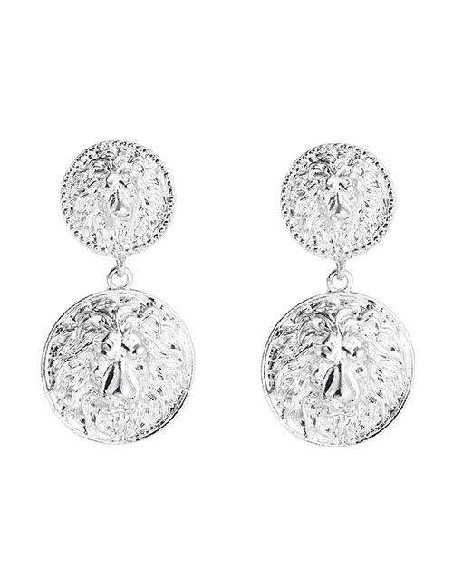 Fashion White Alloy Round Irregular Uneven Earrings
